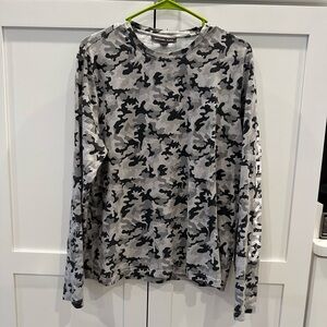 Michael Kors Gray and Black Camouflage Shirt